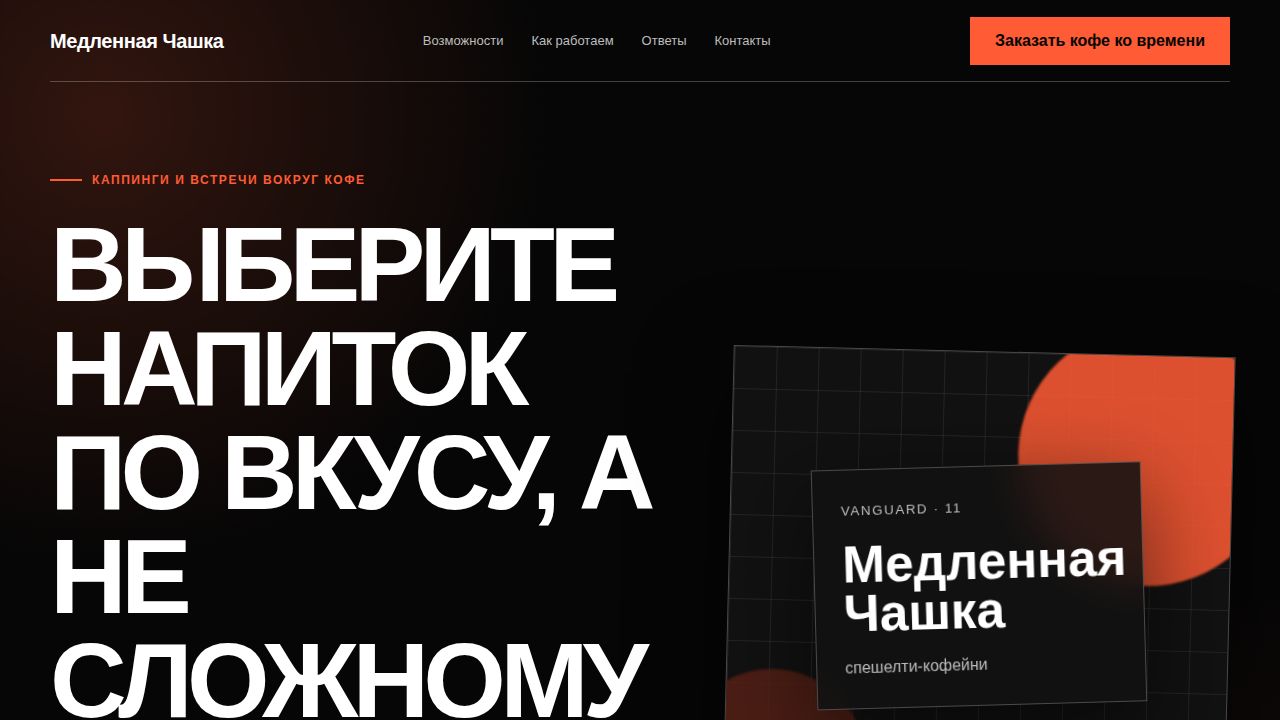 VANGUARD — обложка примера сайта