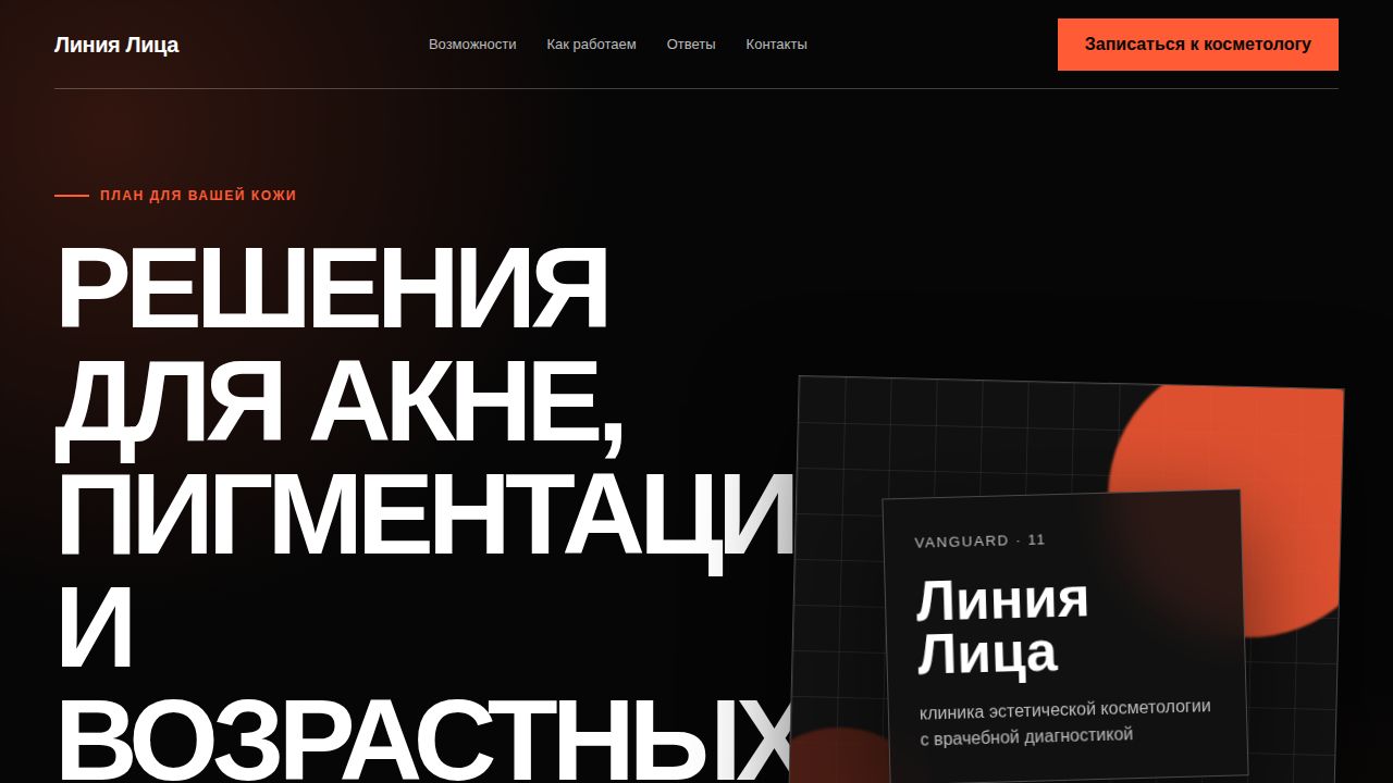 VANGUARD — обложка примера сайта